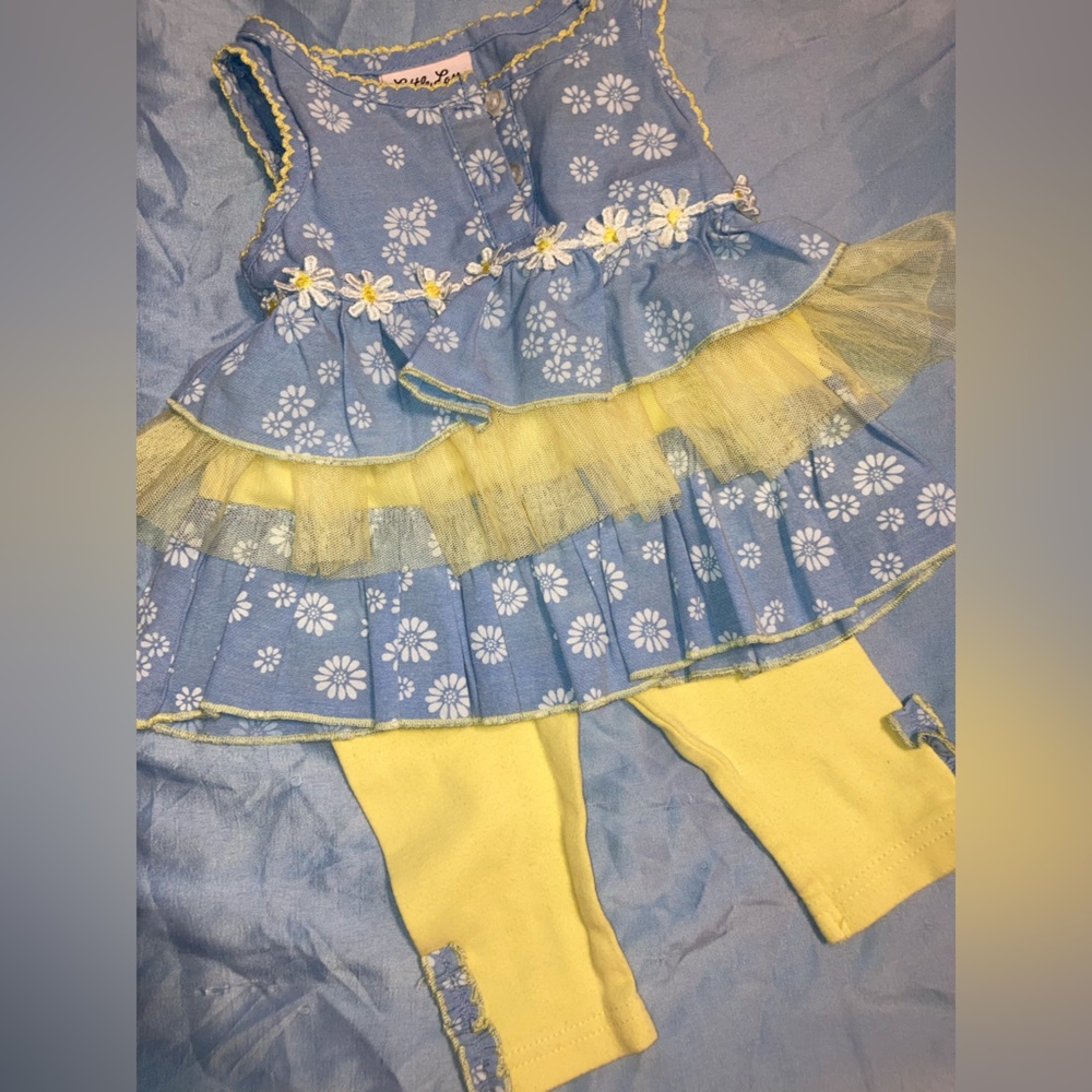 Daisy denim dress with leggings